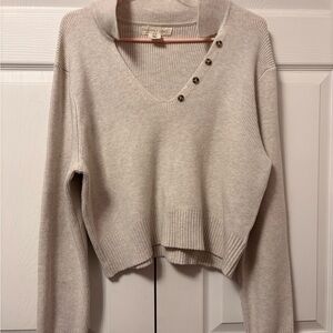 Cozy Cream Sweater with Button Detail